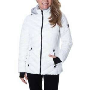 NEW WITH TAGS Nautica Ladies Puffer Jacket Removable Fur Lined Hood White Size L